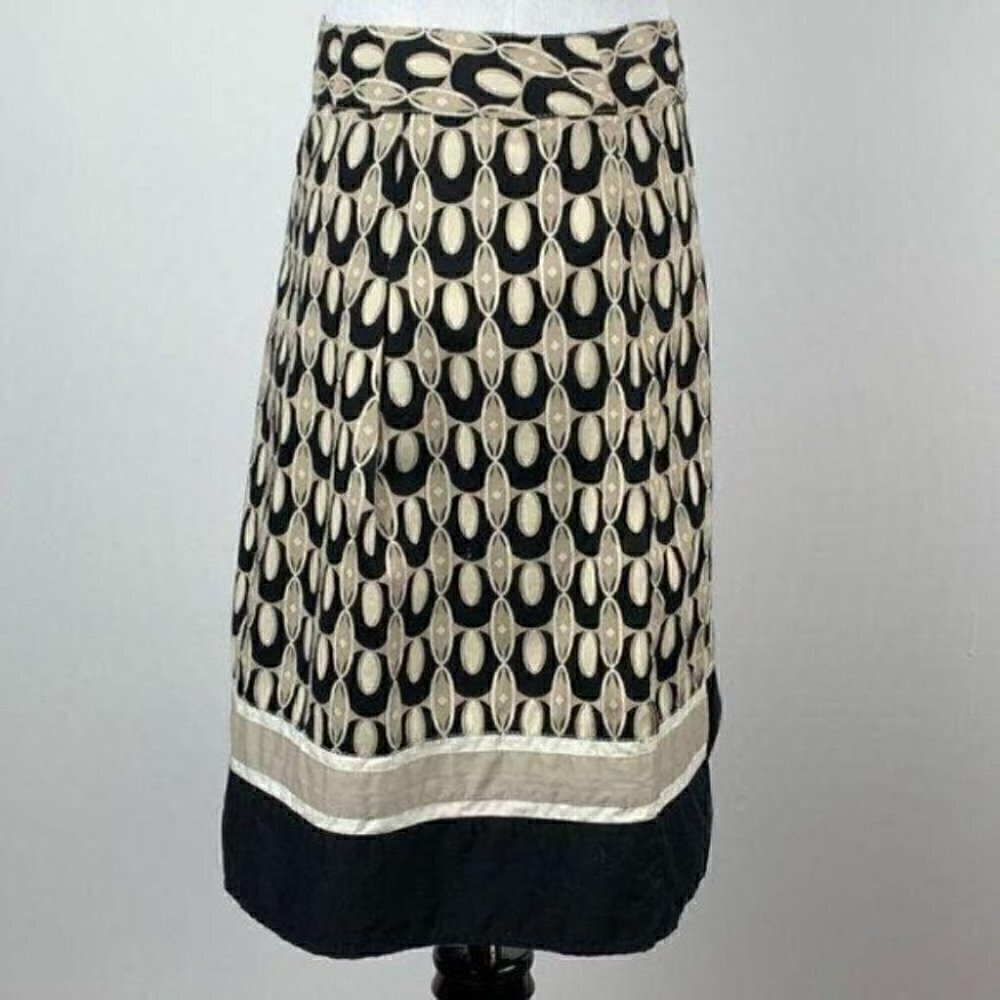 Ann Taylor petites women’s skirt sz 0P black cream - Picture 4 of 9